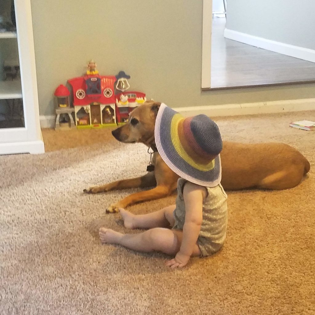 Violet and Cooper watch Sesame Street